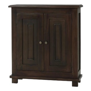 Rustic Farmhouse Side Cabinet - Walnut Finish For Sale