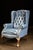 Vintage Tufted Leather Chesterfield Armchair in Powder Blue For Sale - Image 4 of 6