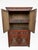 Stunning vintage Chinese cabinet with intricate white floral inlay. This beautiful piece features a rich red lacquer...
