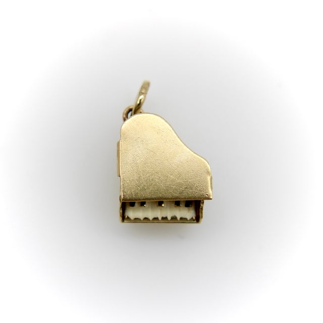 Vintage 14k Gold Tiny Grand Piano Charm or Pendant For Sale - Image 4 of 10