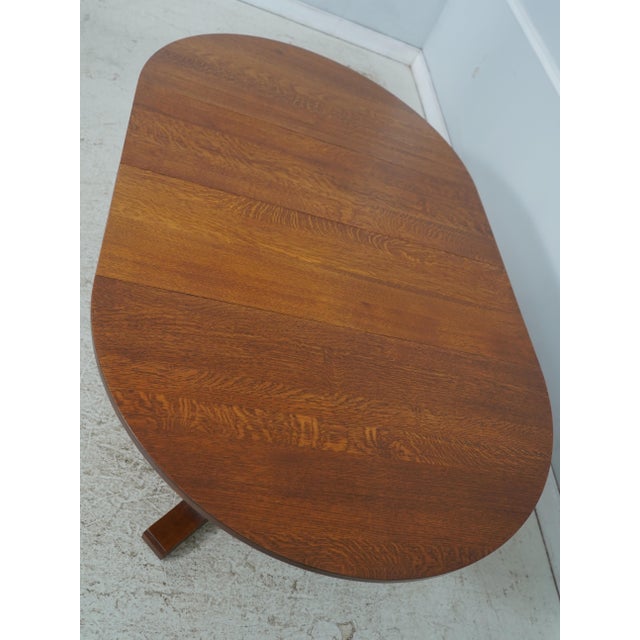 Stickley Mission Oak Split Pedestal Dining Table For Sale - Image 13 of 18