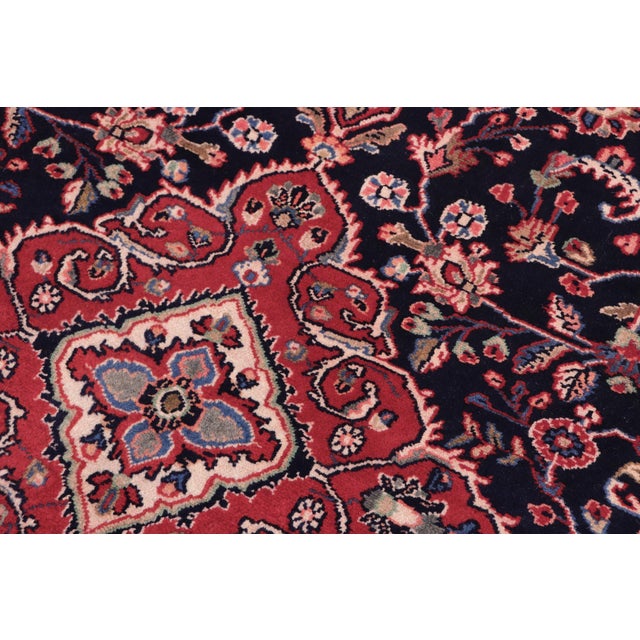 Shabby Chic Persian Blue/Red Wool Rug - 4'5'' X 6'5'' | Chairish