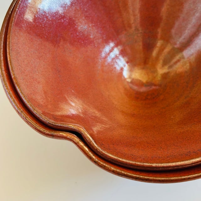 Late 20th Century Vintage Studio Pottery Nesting Bowls - Set of 2 For Sale - Image 5 of 12