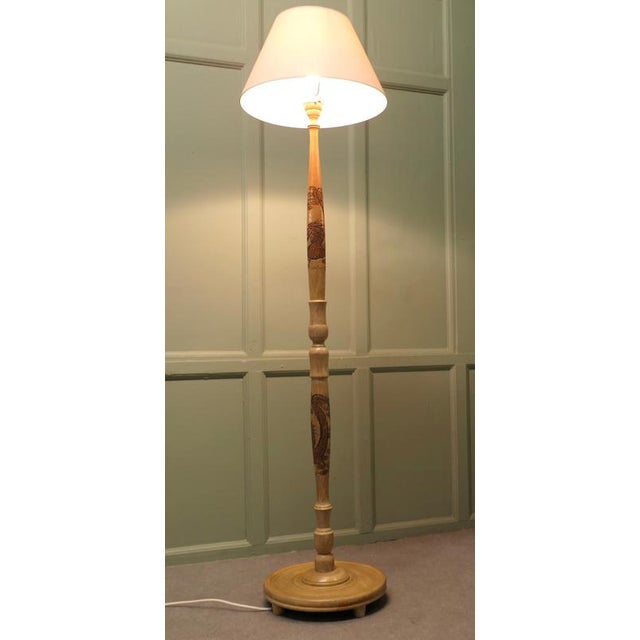 Vintage Carved Floor Lamp, 1930 For Sale - Image 3 of 8