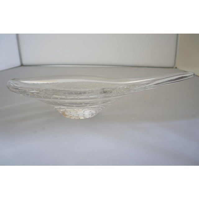 Kosta Boda Crystal Fish Dish Bowl Bucccilante Controlled Bubbles and Smiling Face For Sale - Image 9 of 13