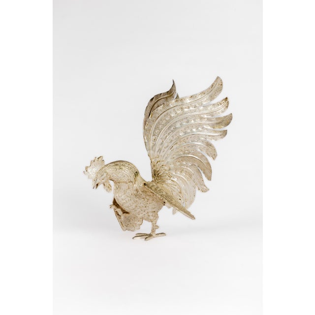 Vintage Italian Silver Plated Fighting Roosters, 1960, Set of 2 For Sale - Image 13 of 18