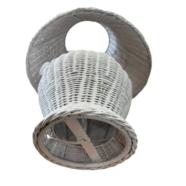 Coastal Vintage Wicker Table Desk Lamp, White, 14x19" For Sale - Image 3 of 6