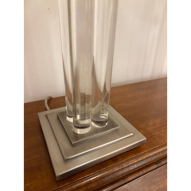 Robert Abbey Acrylic Lucite Lamps, a Pair For Sale - Image 10 of 12