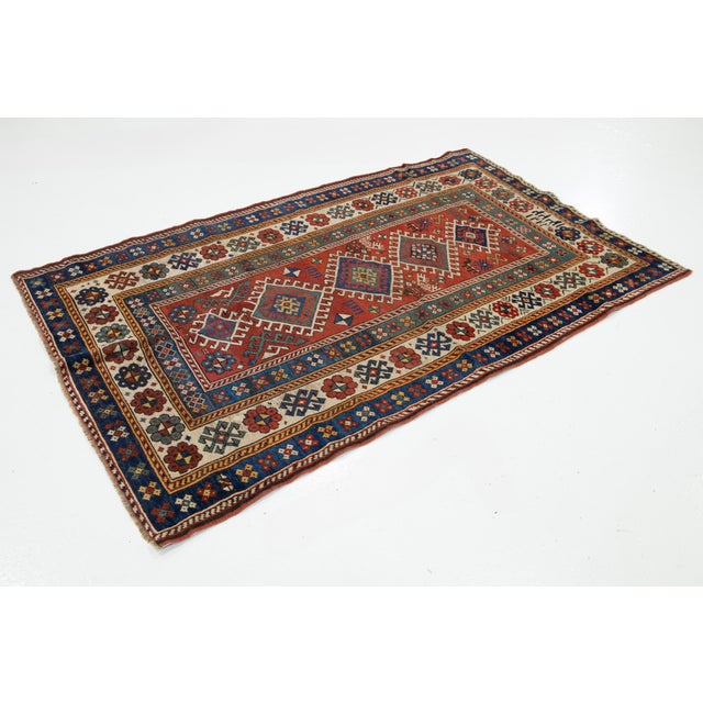 Tribal Antique Persian Shirvan Rust Wool Rug With Tribal Design For Sale - Image 3 of 7