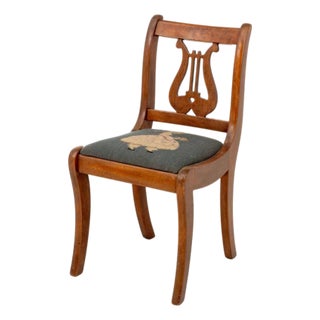 Lyre Back Walnut Children's Side Chair For Sale
