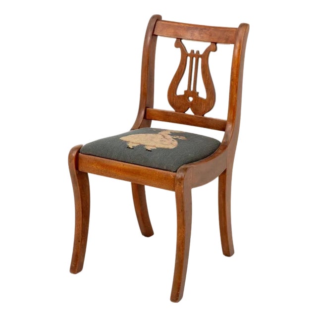 Lyre Back Walnut Children's Side Chair For Sale