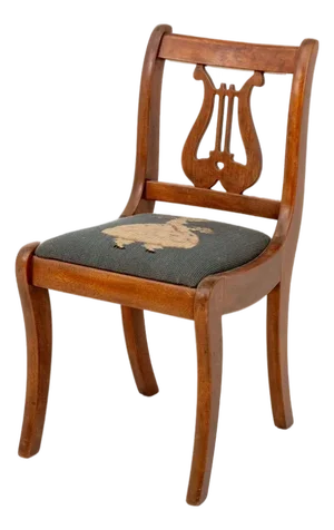 Lyre Back Walnut Children's Side Chair
