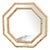 Vintage Octagonal Wall Mirror in Bamboo, Italy, 1960s For Sale