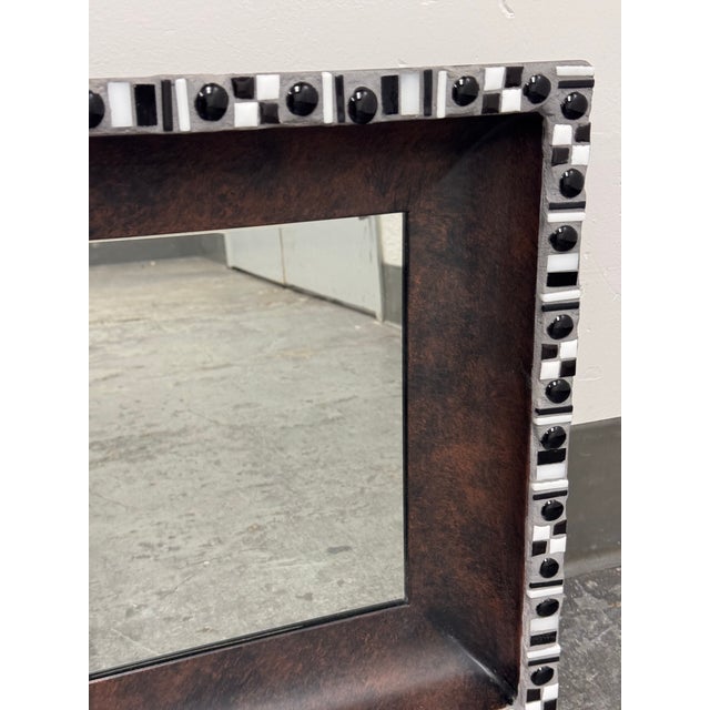 2020s Mychelle Fitzgerald Black + White Mosaic Design Wall Mirror For Sale - Image 5 of 12
