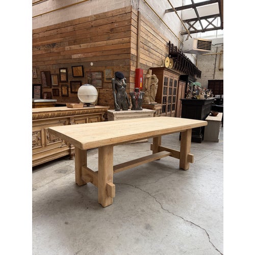 Oak Farmhouse Dining Table For Sale - Image 9 of 9