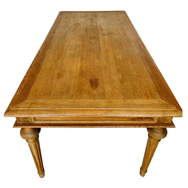 Wood Restoration Hardware French Farmhouse Salvaged Oak Rectangular Dining Table For Sale - Image 7 of 11