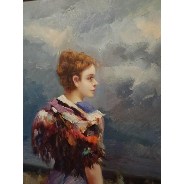 1980s Thow Luen Beautiful Large Orignal Painting For Sale - Image 4 of 6