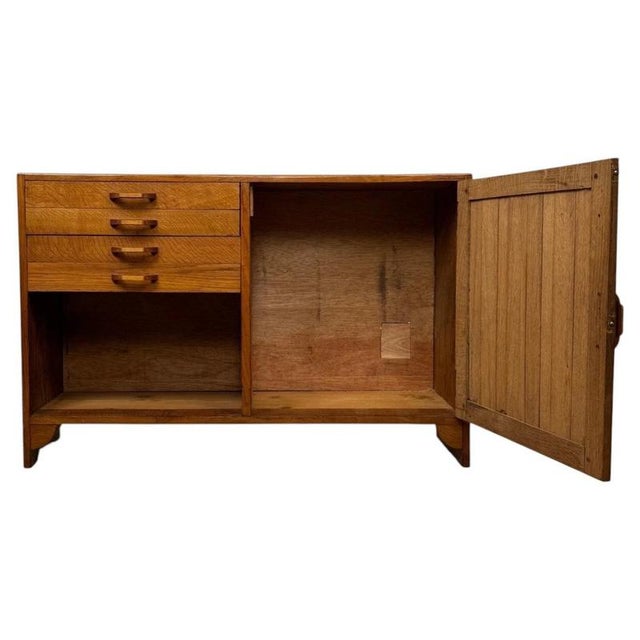 Small Mid-20th Century Golden Oak Sideboard For Sale - Image 6 of 13