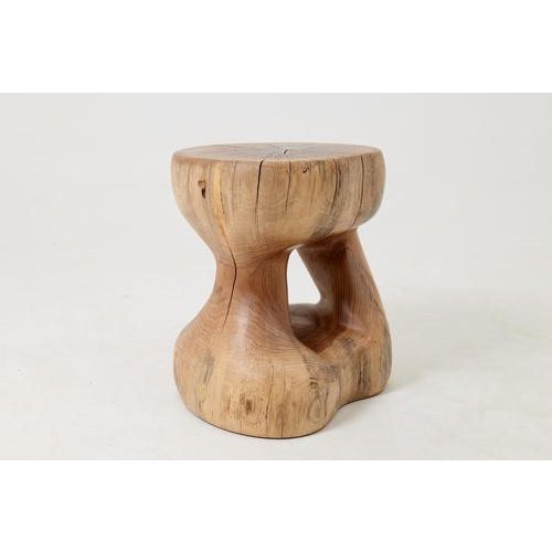 Wood Sculptural Side Table in Walnut from Logniture For Sale - Image 7 of 16