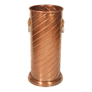 Hollywood Regency Brass and Copper Cane Holder / Umbrella Stand
