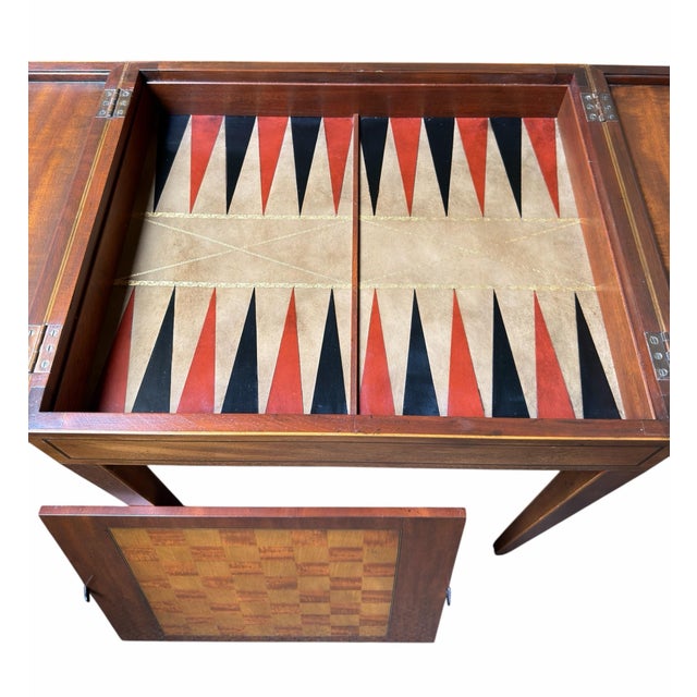 Wood 18th C Style Mahogany and Satinwood Games Table by Baker Furniture For Sale - Image 7 of 8