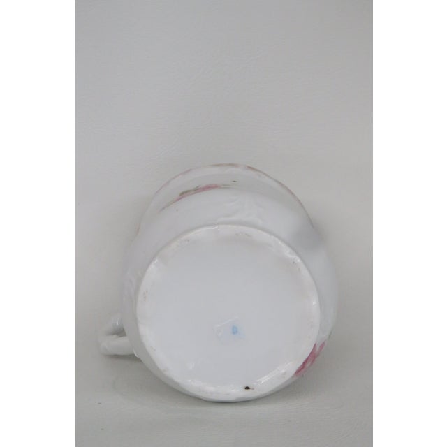 Mid 20th Century Porcelain Floral Pink Green Shaving Mug Cup 4560b For Sale - Image 10 of 11