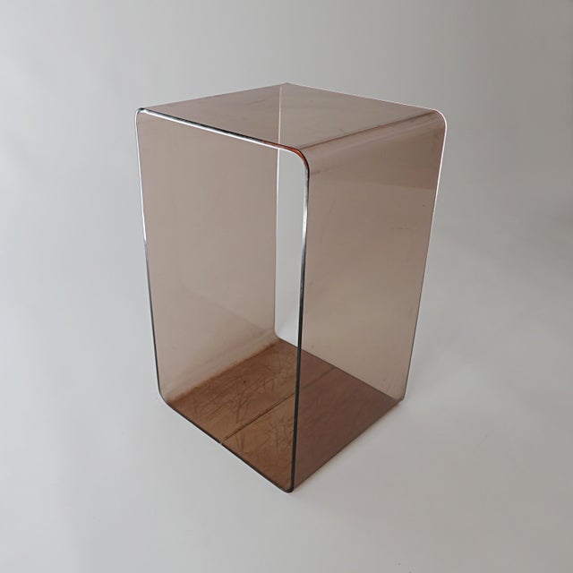 Vintage Acrylic Glass Side Table by Michel Dumas, 1970s, in Good conditions. Designed 1970 to 1979 This piece is...