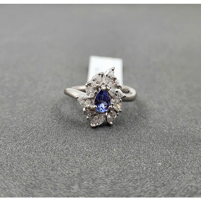 Early 21st Century 1.85 Ct Tanzanite & Diamond Ring Size 6.75 For Sale - Image 5 of 10