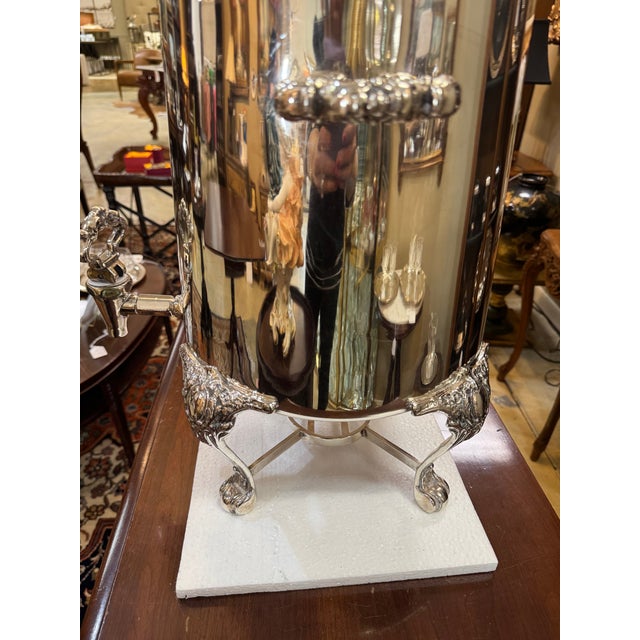 Vintage Silverplated Catering Coffee Urn With Lion Feet, Made in France For Sale In Birmingham - Image 6 of 14