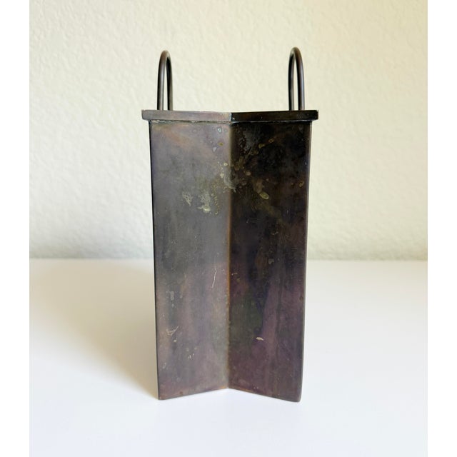 1960s Italian 1960s Brass Shopping Bag Sculpture in the Manner of Gio Ponti For Sale - Image 5 of 12