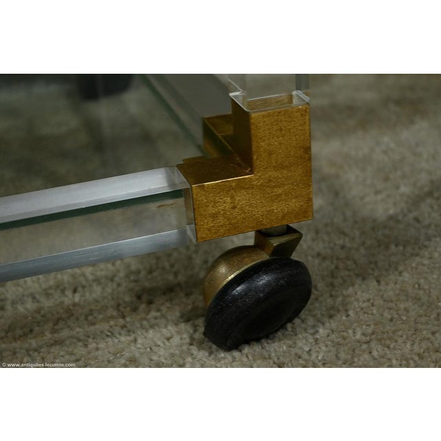 Acrylic and Brass Serving Bar Table, 1960s For Sale - Image 11 of 18