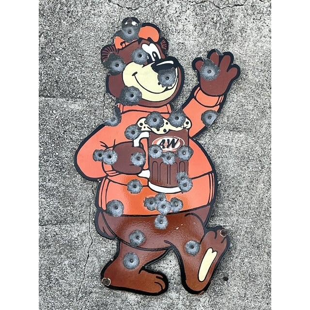 Vintage Bullet Hole Bear Wall Sculpture For Sale - Image 4 of 12