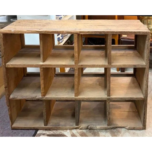 Mid-Century Modern Antique Primitive Wood Cubby Storage - American - Folk Art For Sale - Image 3 of 7