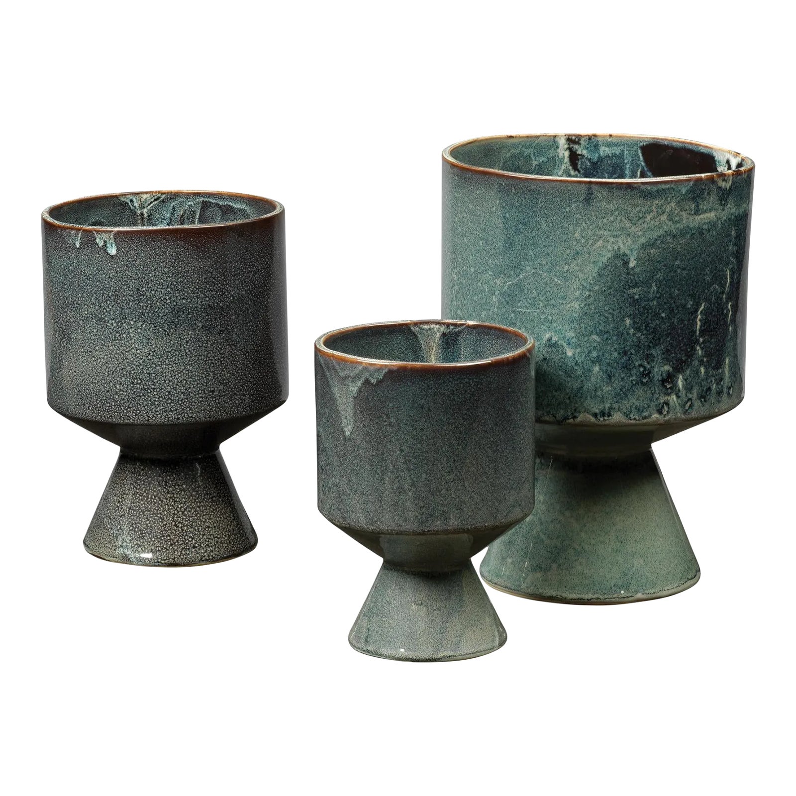 Berkeley Ceramic Pots Set of 3 Chairish