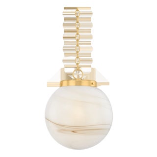 Mitzi Ambra 15.75 in. 1 Light Pendant in Aged Brass Finish For Sale