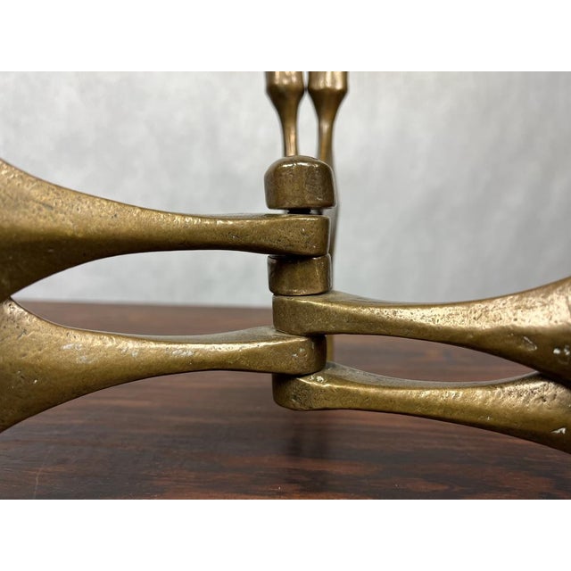 Metal German Brutalist Candleholder in Bronze by Michael Harjes, 1960 For Sale - Image 7 of 14