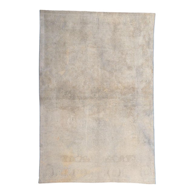 Mid 20th Century Muted Vintage Turkish Oushak Rug - 03'11 X 05'09 For Sale