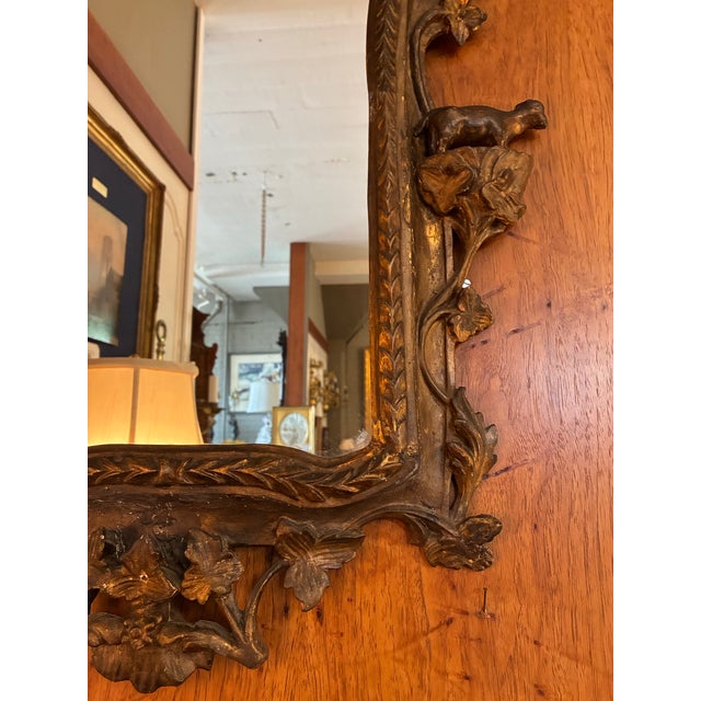Early 19th Century Antique Italian Hand-Carved Gilt Wood Mirror in the Baroque Style For Sale - Image 5 of 12
