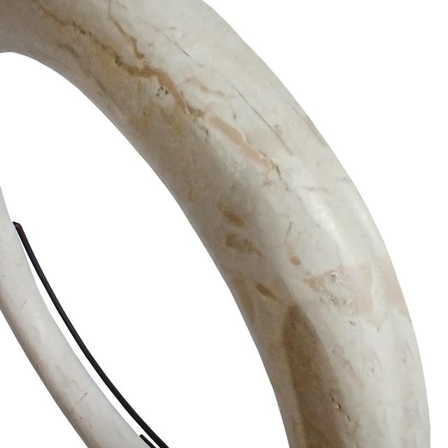 Stone Marble Ring Sculpture on Stand, For Sale - Image 7 of 14