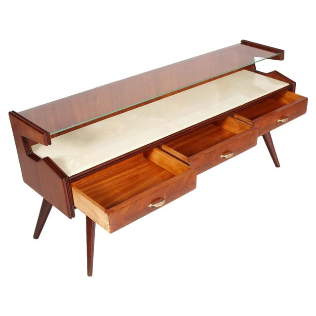1950s Mid-Century Walnut Console Table from La Permanente Mobili Cantù, 1954 For Sale - Image 5 of 7
