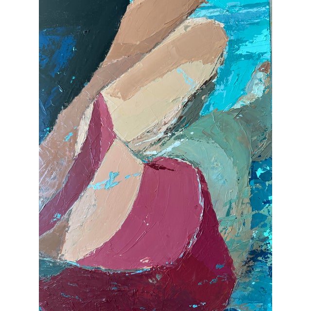 This palette knife oil painting was inspired by a swimming pool photo shoot I attended in 2025. I was obsessed with the...