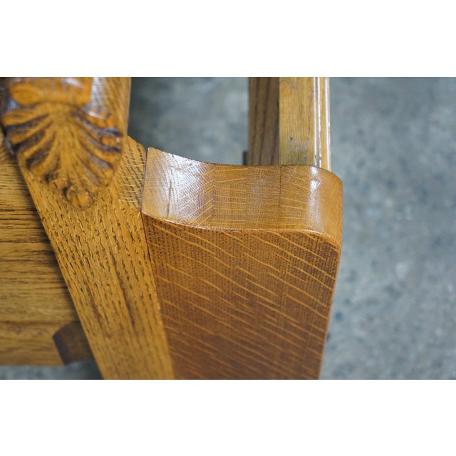 Antique 19th Century American Victorian Carved Oak Full to Queen Size Bed For Sale - Image 9 of 18