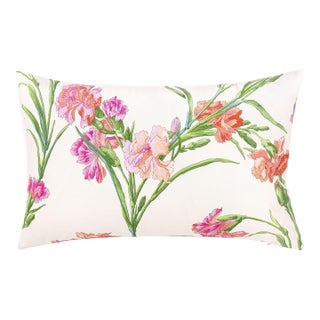 Scalamandre 22" x 14" Dianthus Lumbar Pillow in Posey For Sale