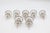 Vintage clear round glass cabinet or drawer pulls paired with steel screws. The original mounting nuts are not included....