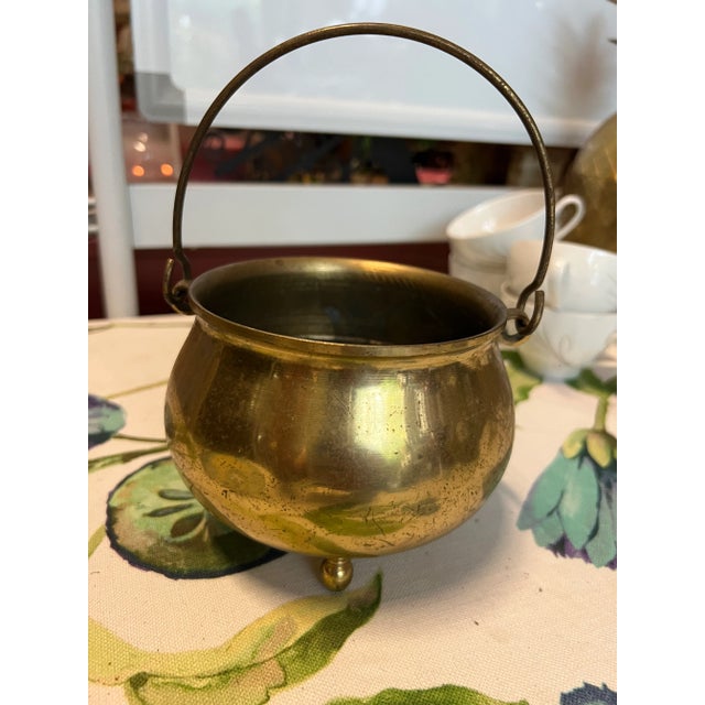 1970s 1970s Petite Brass Footed Bowl For Sale - Image 5 of 6
