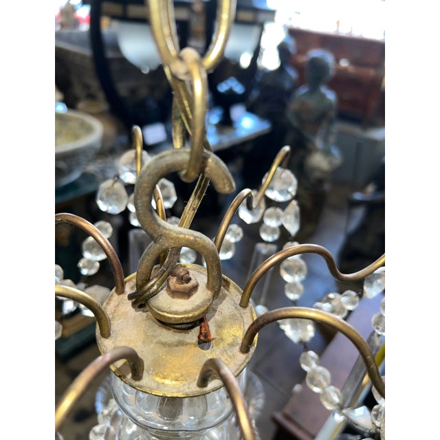 1920s Baccarat Crystal Chandelier With Gold Details For Sale - Image 12 of 13