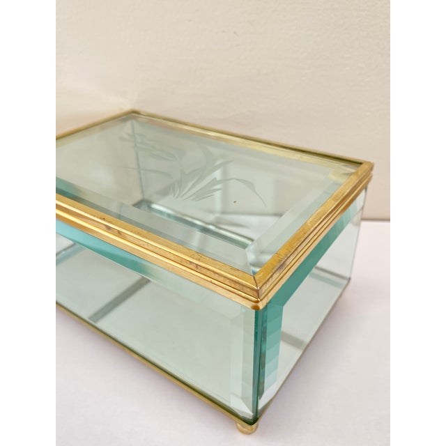 Gold Italian Art Deco Beveled Glass Box, Italy, 1930 For Sale - Image 8 of 18