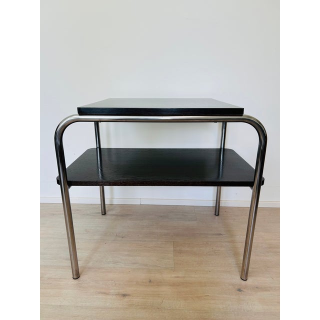 Brown Bauhause Side Table by Marcel Bruer for Ton, Czechoslovakia, 1960s For Sale - Image 8 of 12