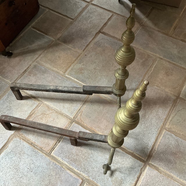 Solid brass antique andirons from an estate on Martha’s VINEYARD