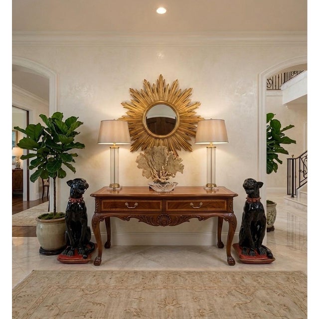 Pair of Ceramic Panther Statues For Sale In West Palm - Image 6 of 10